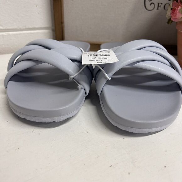 J Crew Women's Size 10 Blue Criss Cross Slides Slip On Sandals New With TAGS - Picture 3 of 8